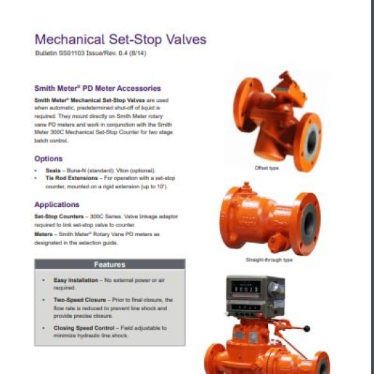 MECHANICAL SET-STOP VALVES - TechnipFMC