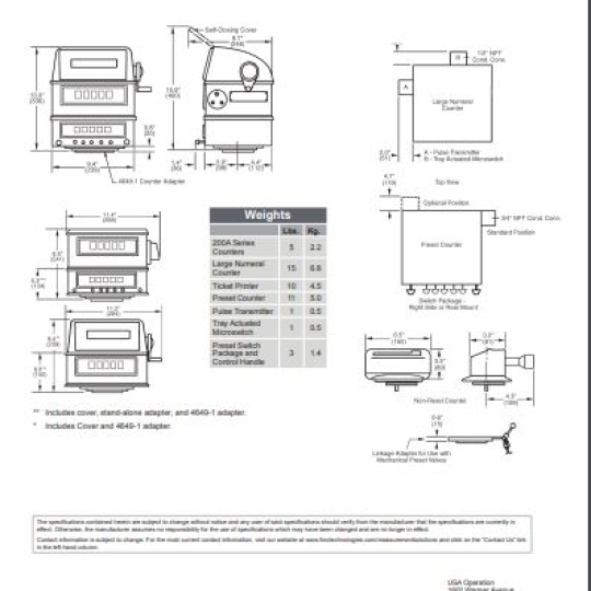 COUNTERS, PRINTERS, PRESET COUNTERS - TechnipFMC