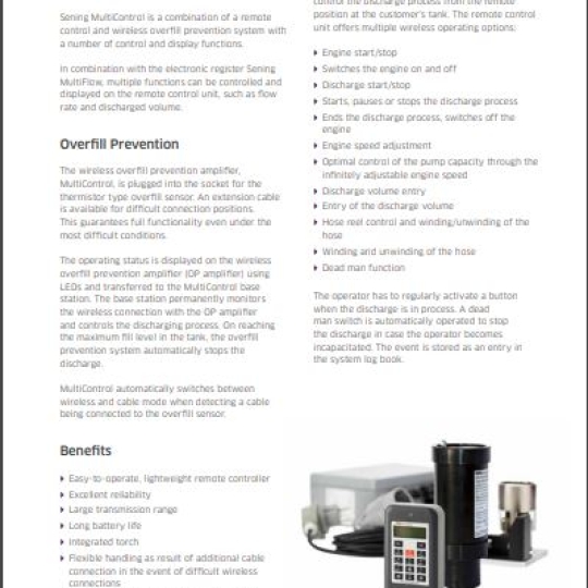 MultiControl Remote Control and Wireless Overfill Prevention System - TechnipFMC